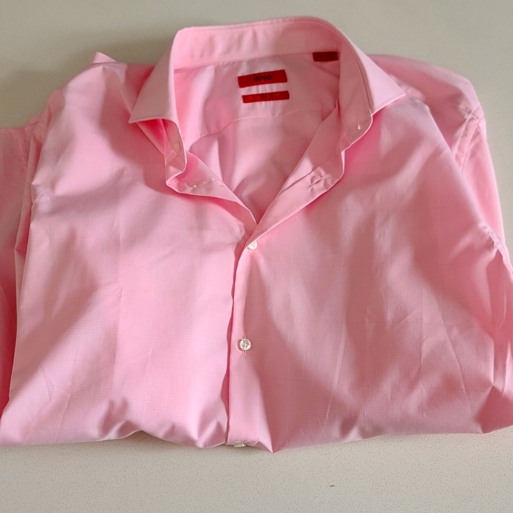 Brand new pink hugo boss red dress shirt